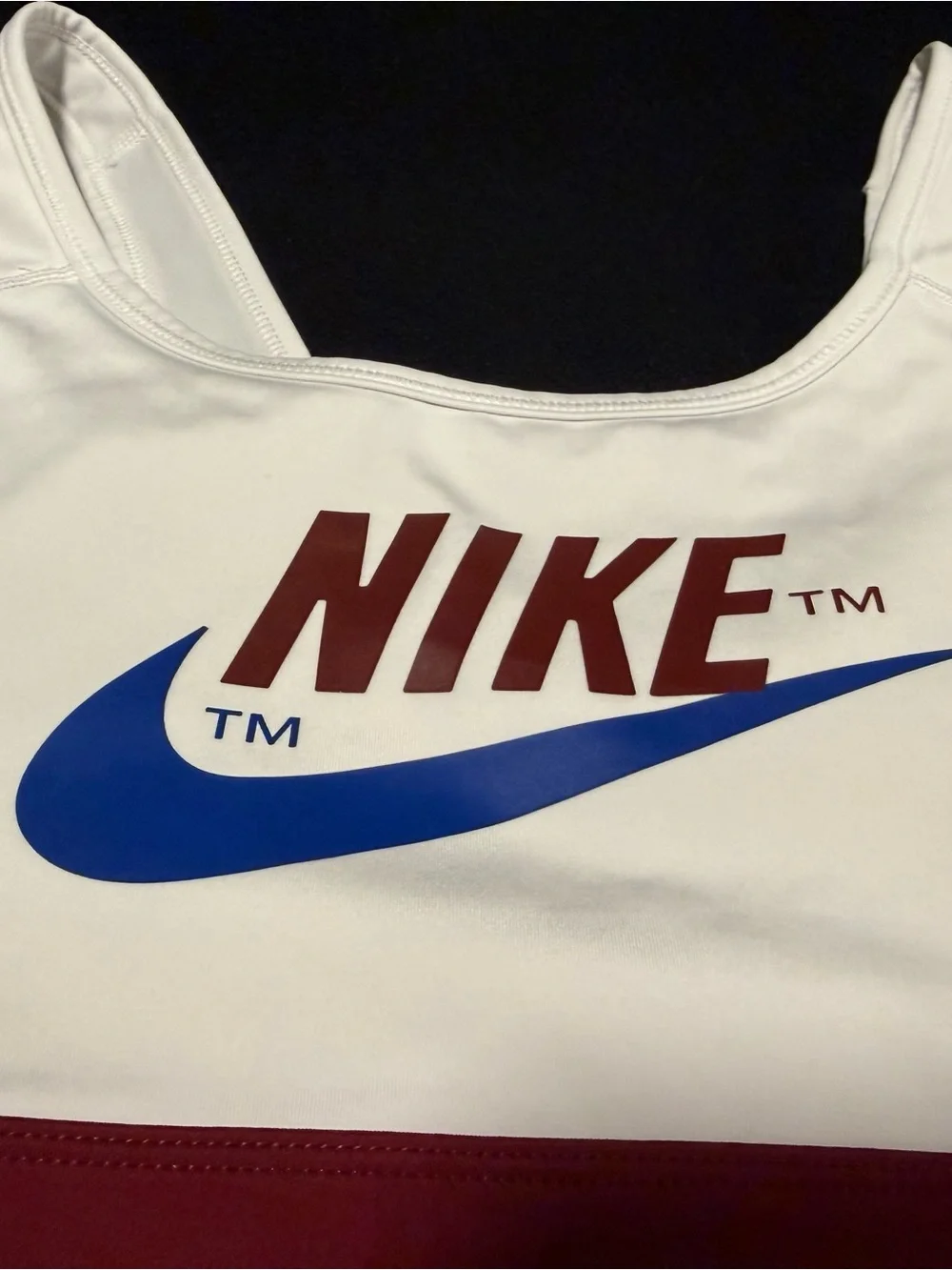 Nike Women's Scoop Neck Colorblock One-Piece - White/Blue/Maroon